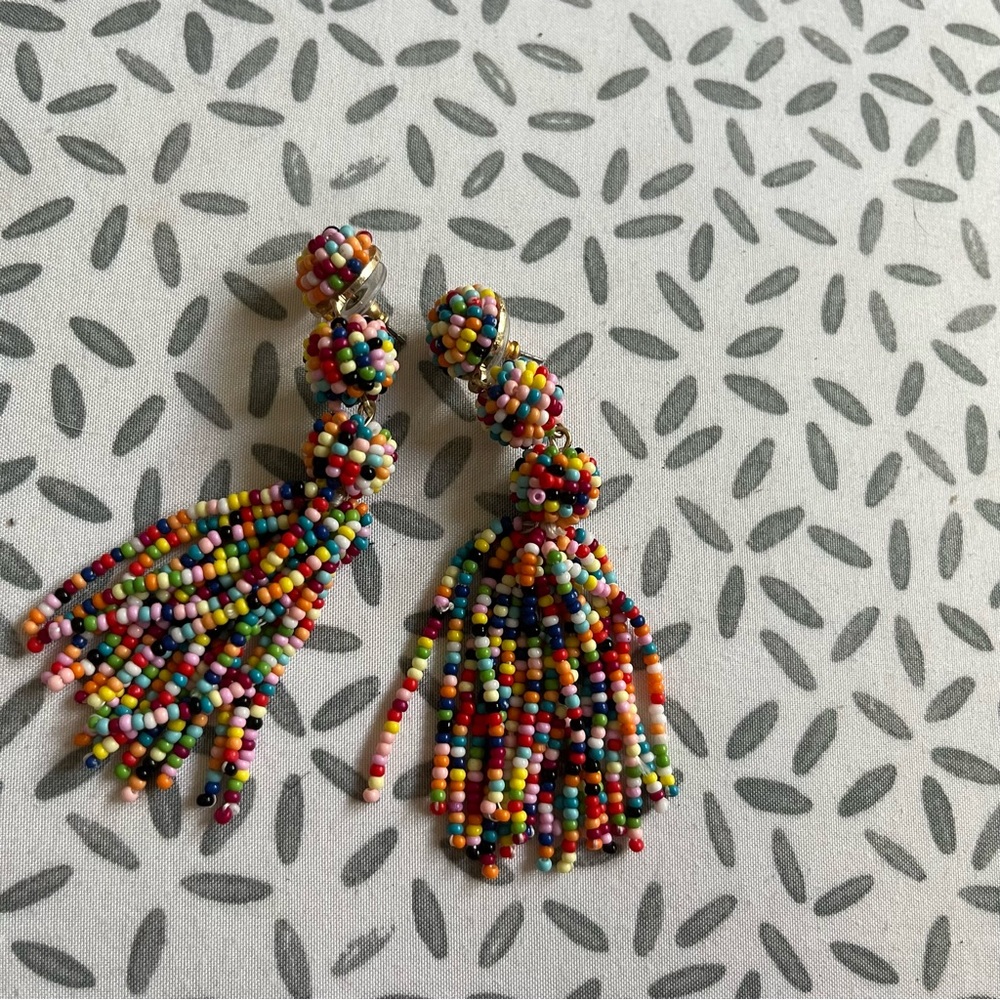 Multi colored beaded earrings